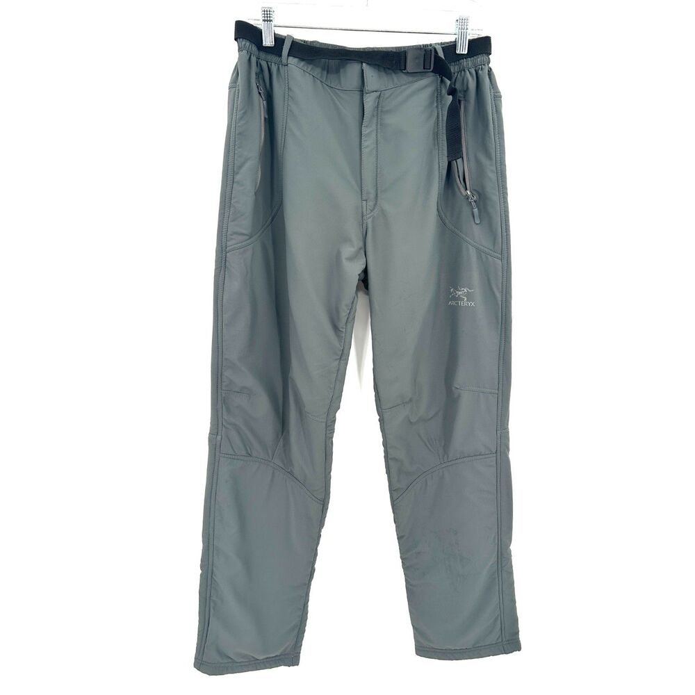 ARC'TERYX *Flawed Gray Softshell Fleece Lined Outdoor Hiking Cargo Pants Size XL